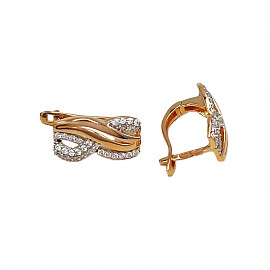 Золоті сережки з цирконом 01-200859450