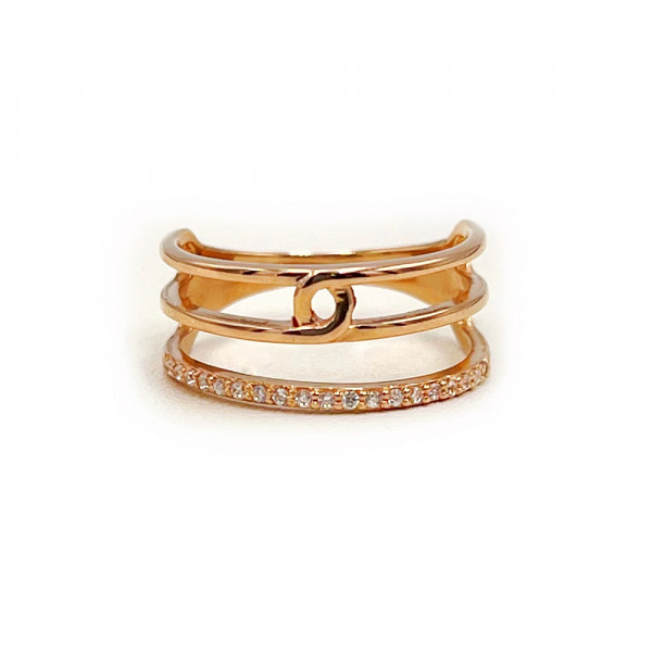 Золота каблучка червоного кольору з цирконом