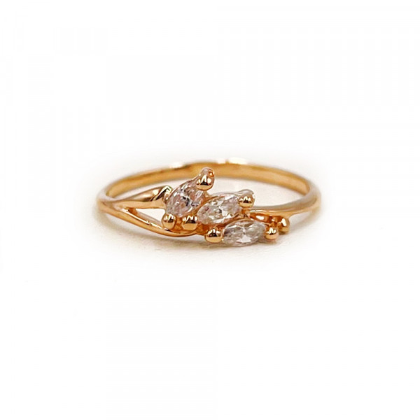 Каблучка з червоного золота з цирконом