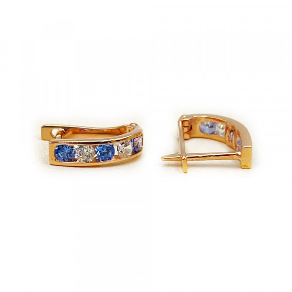 Золотые серьги с цирконом