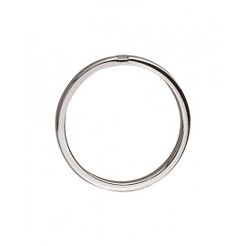 Обручка з золота у білому кольорі з білим діамантом