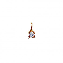 Кулон из красного золота с цирконом 01-200344051