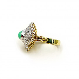 Золотое кольцо с желтыми бриллиантами