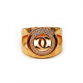 Золота каблучка у червоному кольорі з цирконом 01-200794351