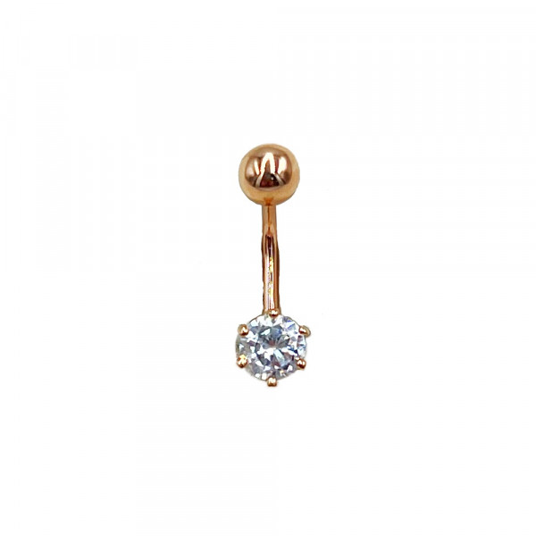 Золотий пірсинг з цирконом