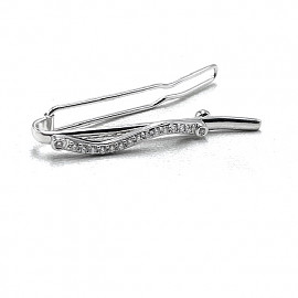 Булавка из золота белого цвета с желтыми бриллиантами