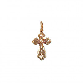 Золотой крестик в красном цвете 01-200859451