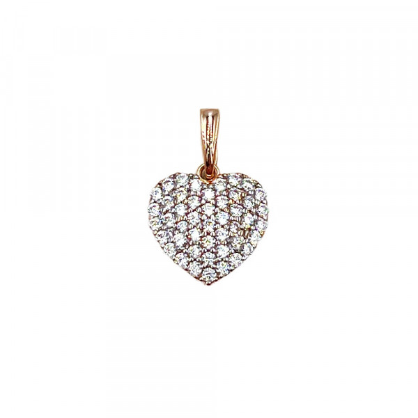Кулон з червоного з білим золота з цирконом