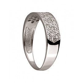 Кольцо из белого золота с цирконом