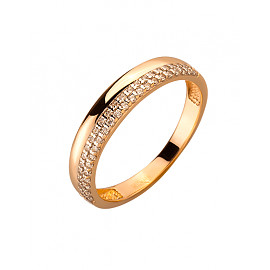 Кольцо из золота в красном с белым цвете с цирконом 01-200104652