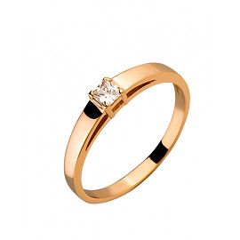 Кольцо из золота в красном цвете с цирконом 01-200191452
