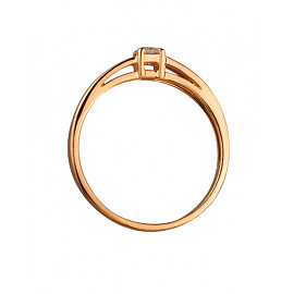 Кольцо из золота в красном цвете с цирконом