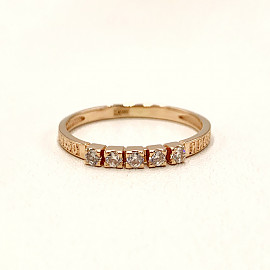 Каблучка з золота у червоному кольорі з цирконом 01-200397952