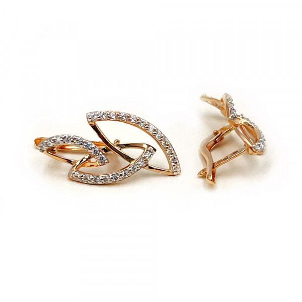 Сережки з золота з цирконом