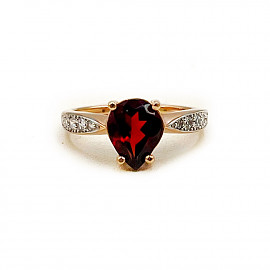 Кольцо из золота с коричневым гранатом 01-200827652