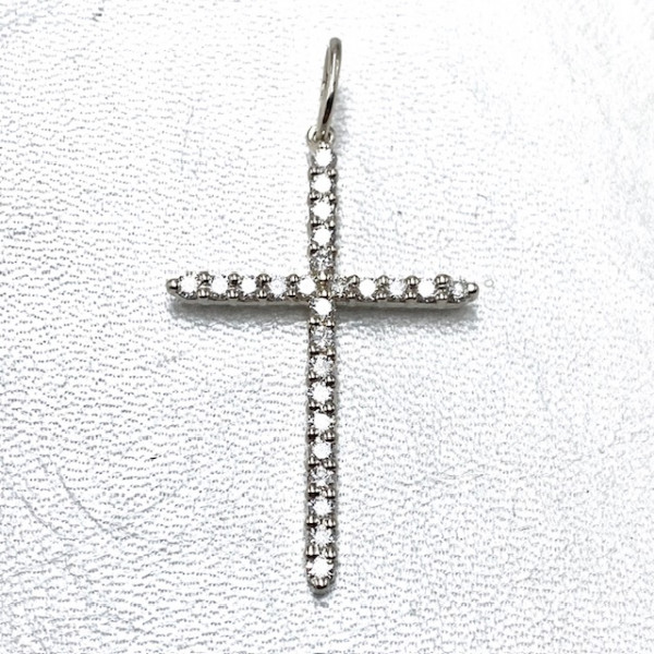 Золотой крестик с желтыми бриллиантами