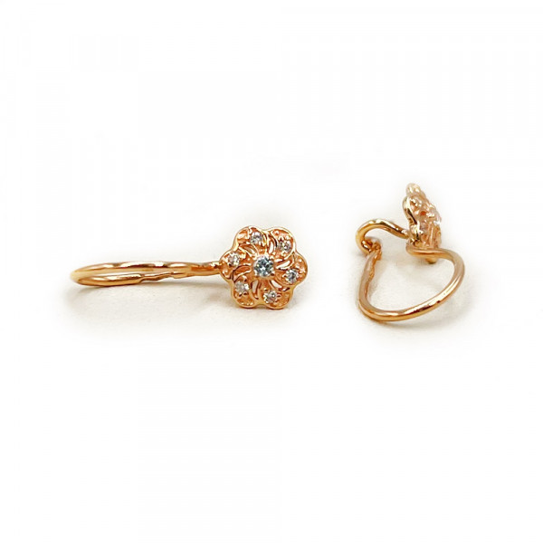 Сережки з золота з цирконом «Квітка»