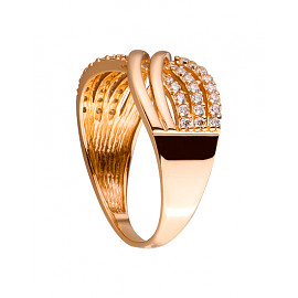 Кольцо из золота в красном цвете с цирконом