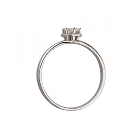 Кольцо из золота в белом цвете с цирконом