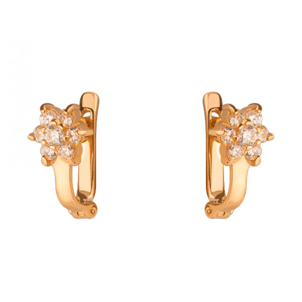 Золотые серьги с цирконом