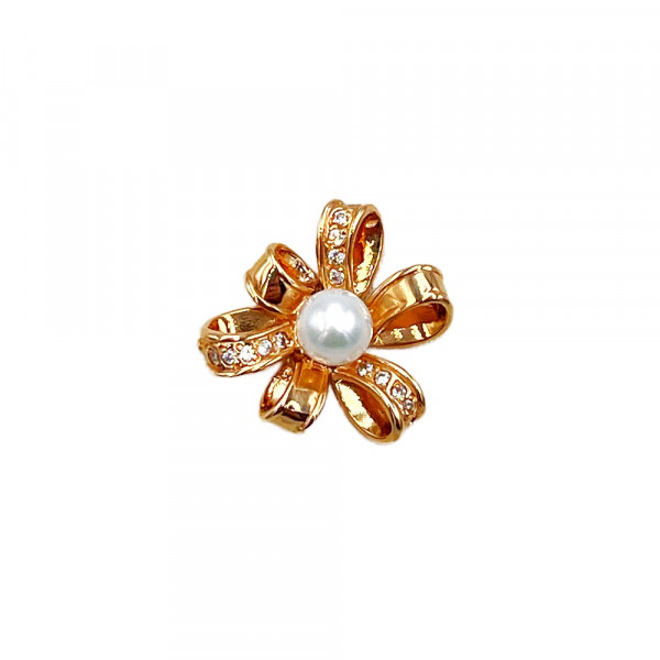 Золотой кулон в красном цвете с цирконом