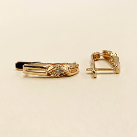 Серьги из золота в красном цвете с цирконом 01-200313553