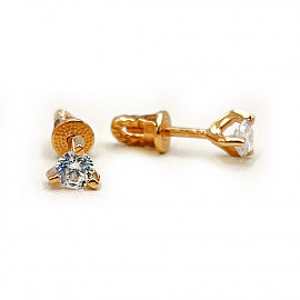 Серьги из золота красного цвета с цирконом 01-200491053