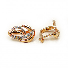 Серьги из красного золота с цирконом 01-200507753