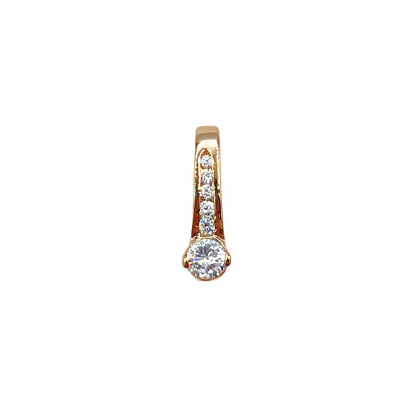 Золотой кулон красного цвета с цирконом