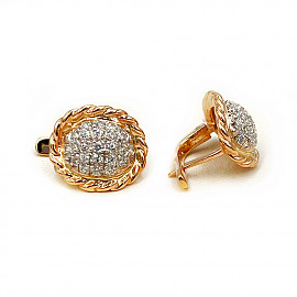 Сережки з золота з цирконом 01-200794353