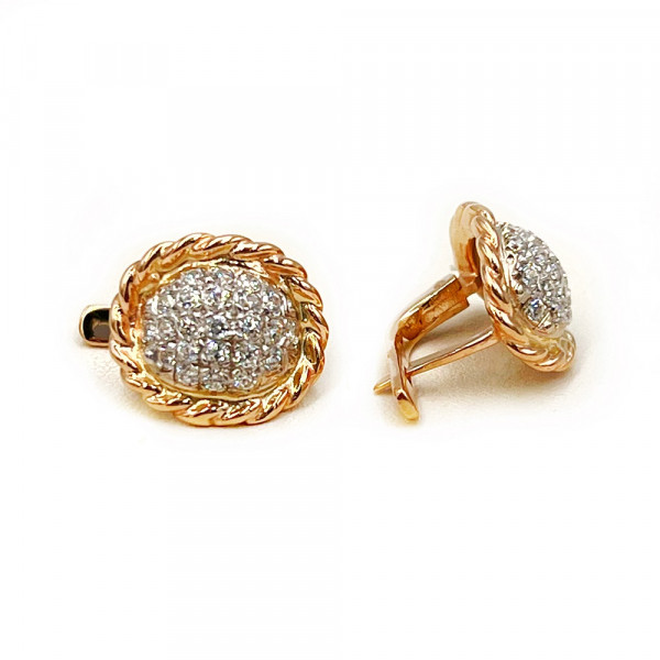 Сережки з золота з цирконом