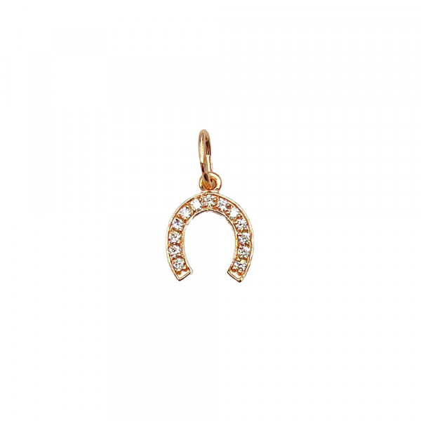 Золотой кулон в красном цвете с цирконом