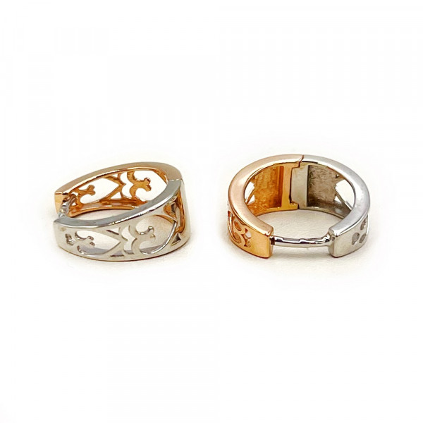 Золоті сережки червоного з білим кольору