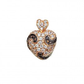 Кулон з червоного золота з цирконом 01-200827653