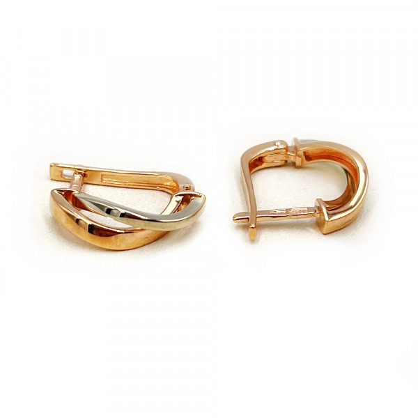 Серьги из красного с белым золота