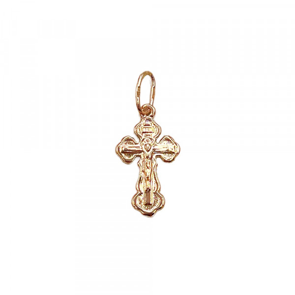 Крестик из золота в красном цвете