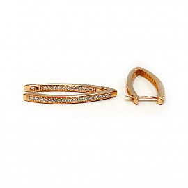 Серьги из красного золота с цирконом 01-200946653