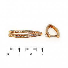 Серьги из красного золота с цирконом
