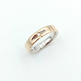Обручальное кольцо из золота красного с белым цвета с белым бриллиантом 01-19127154