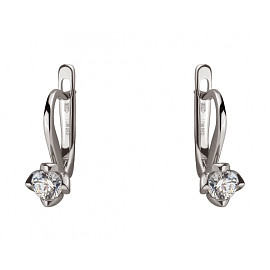 Золотые серьги с цирконом 01-200072454