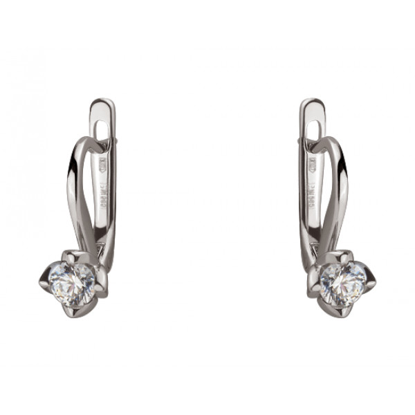 Золотые серьги с цирконом