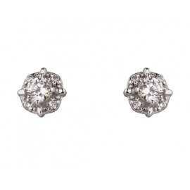 Серьги из белого золота с цирконом 01-200087354