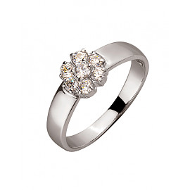 Золотое кольцо в белом цвете с цирконом 01-200152654