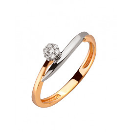 Золота каблучка з білими діамантами 01-200159954