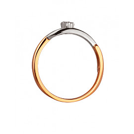 Золота каблучка з білими діамантами