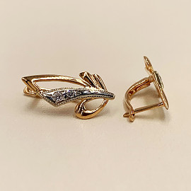 Серьги из золота с цирконом 01-200185654