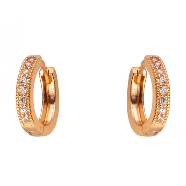 Сережки з золота у червоному кольорі з цирконом