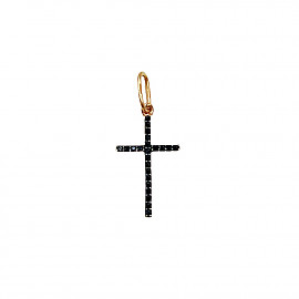 Хрестик з золота червоного кольору з цирконом 01-200224654