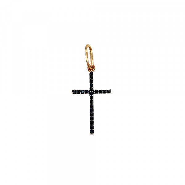 Хрестик з золота червоного кольору з цирконом