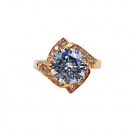 Золотое кольцо с цирконом 01-200244654